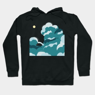 Clouds at night illustration Hoodie
